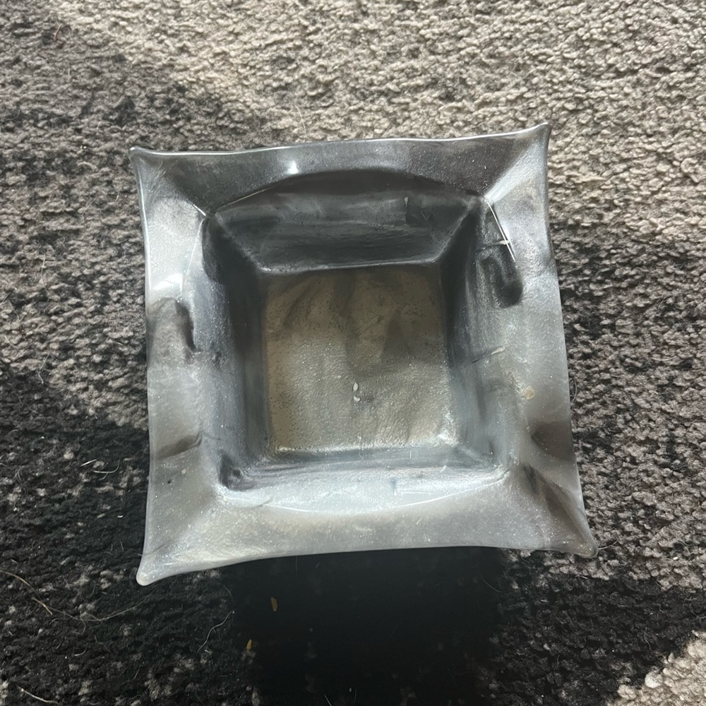 Hand Crafted Black and White Square Decorative Bowl